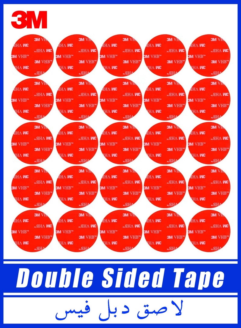 3M 60 Pcs Round Double Sided Tape Heavy Duty, (Diameter 40 mm) 3M VHB Mounting Tape Pad Sticker Strong Adhesive Tape Waterproof Foam Tape for Indoor and Out Wall, Door, Car, Home Decoration. - Image 1